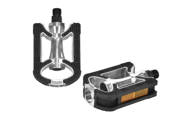 Педали FEIMIN FP-910,111*72мм,база алюминий,нескользящее покрытие,стальная ось,комфорт,500гр,серебр\черные